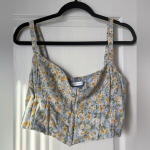 Altar'd State Blue and Yellow Floral Camisole